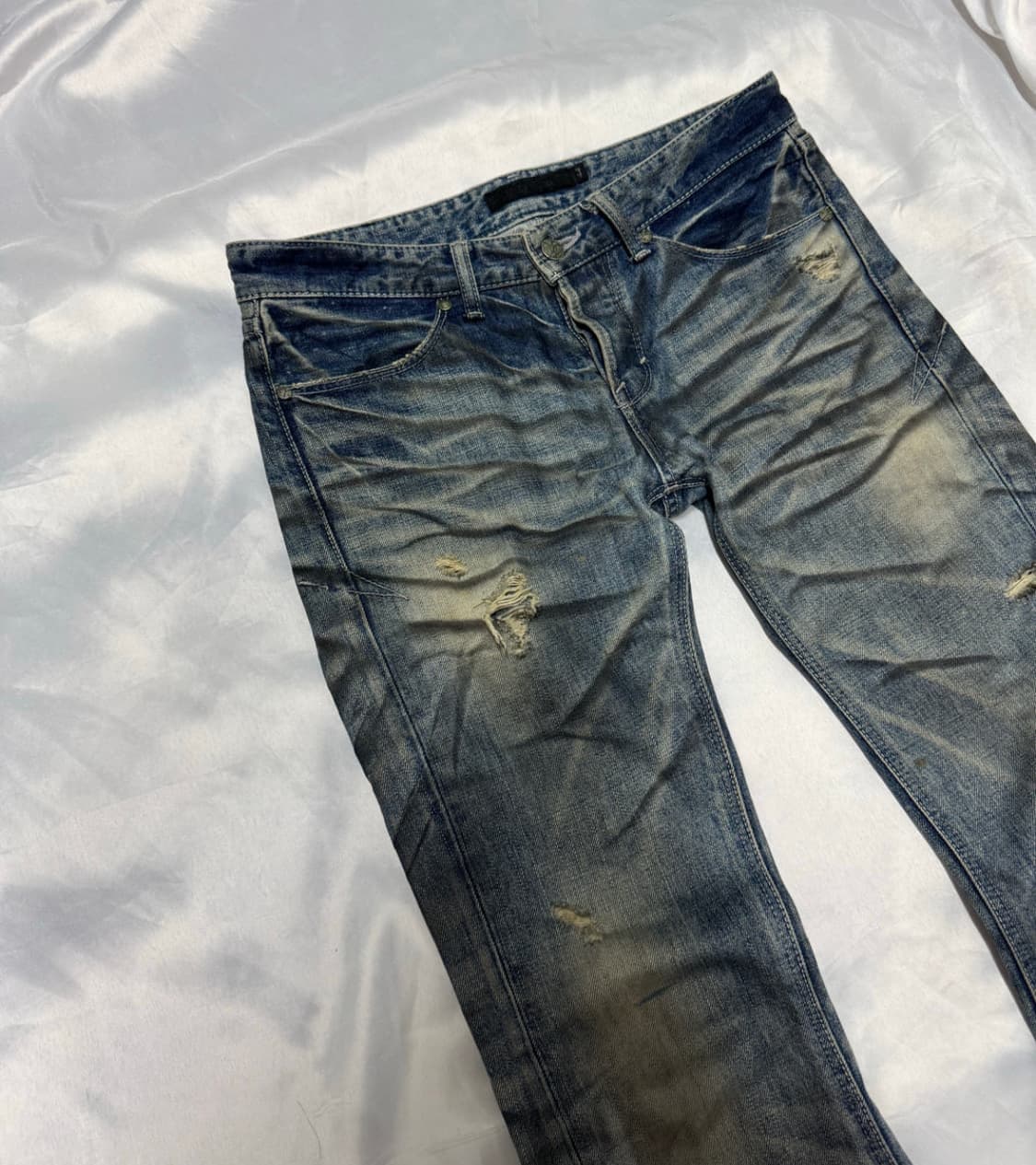 Fuga pierced distressed boots cut denim 상품이미지2