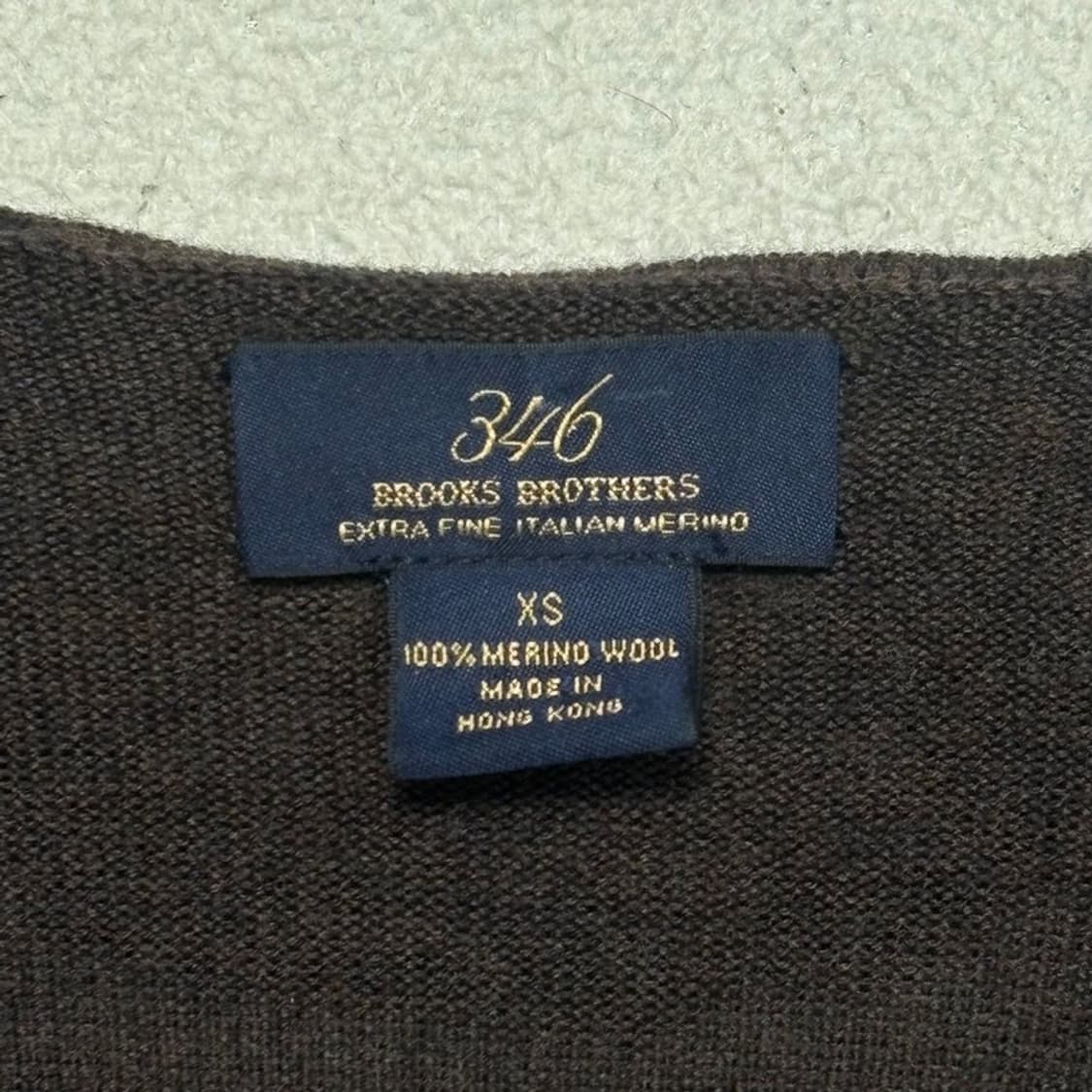 BROOKS BROTHERS 346 메리노 울 가디건 브라운 XS 상품이미지3