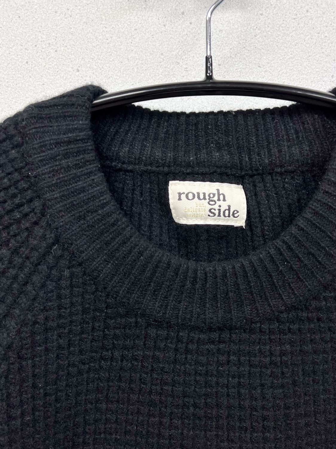 (KR/2) 러프사이드 피셔맨 니트 멜란지 블랙 상품이미지2