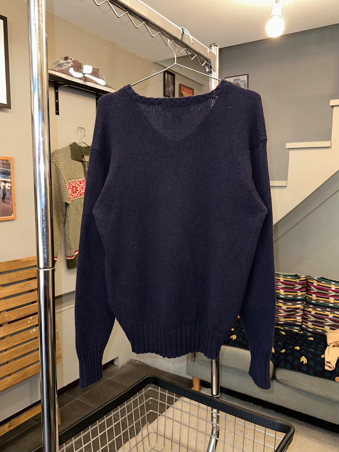 90’s Polo Ralph Lauren v-neck logo knit 상품이미지9