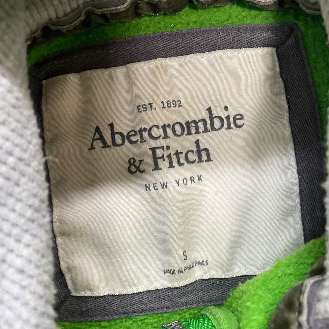 아베크롬비 아치 로고 후드집업 그린 상품이미지4