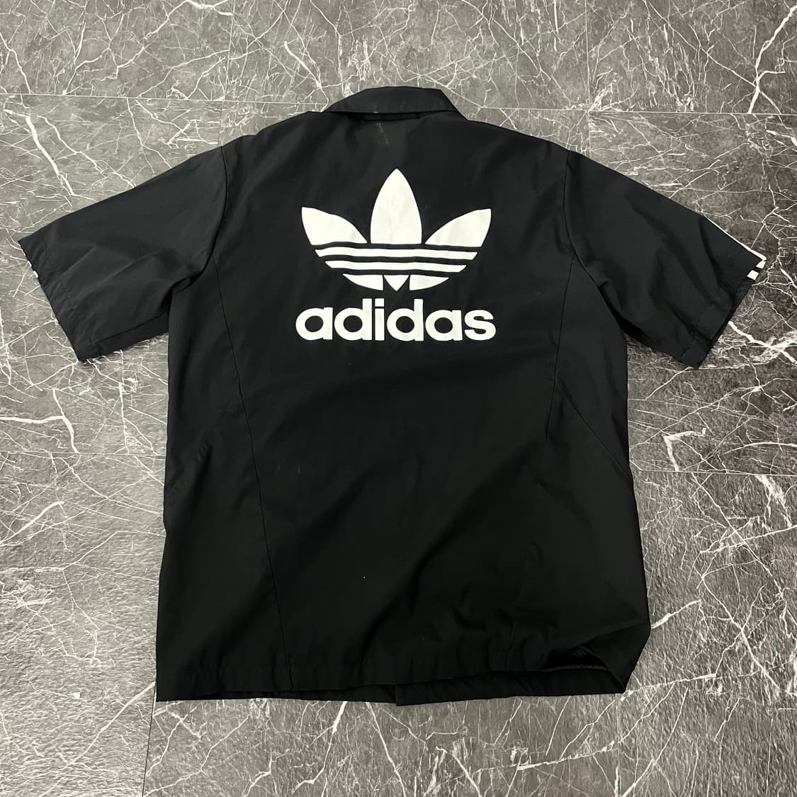 아디다스 블랙 빅 파이어버드 반팔 코치 자켓 상품이미지5