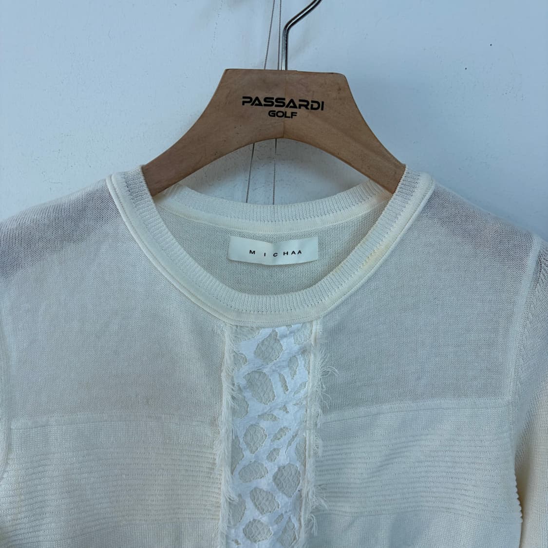 미샤 아이보리 레이스 장식 니트 상품이미지2