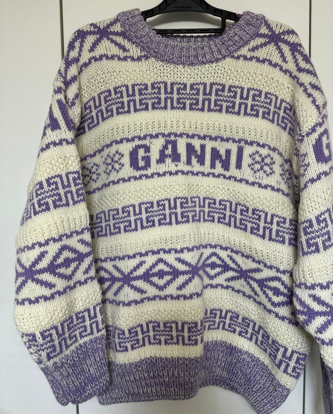 GANNI 가니퍼플 패턴 니트 스웨터 상품이미지3