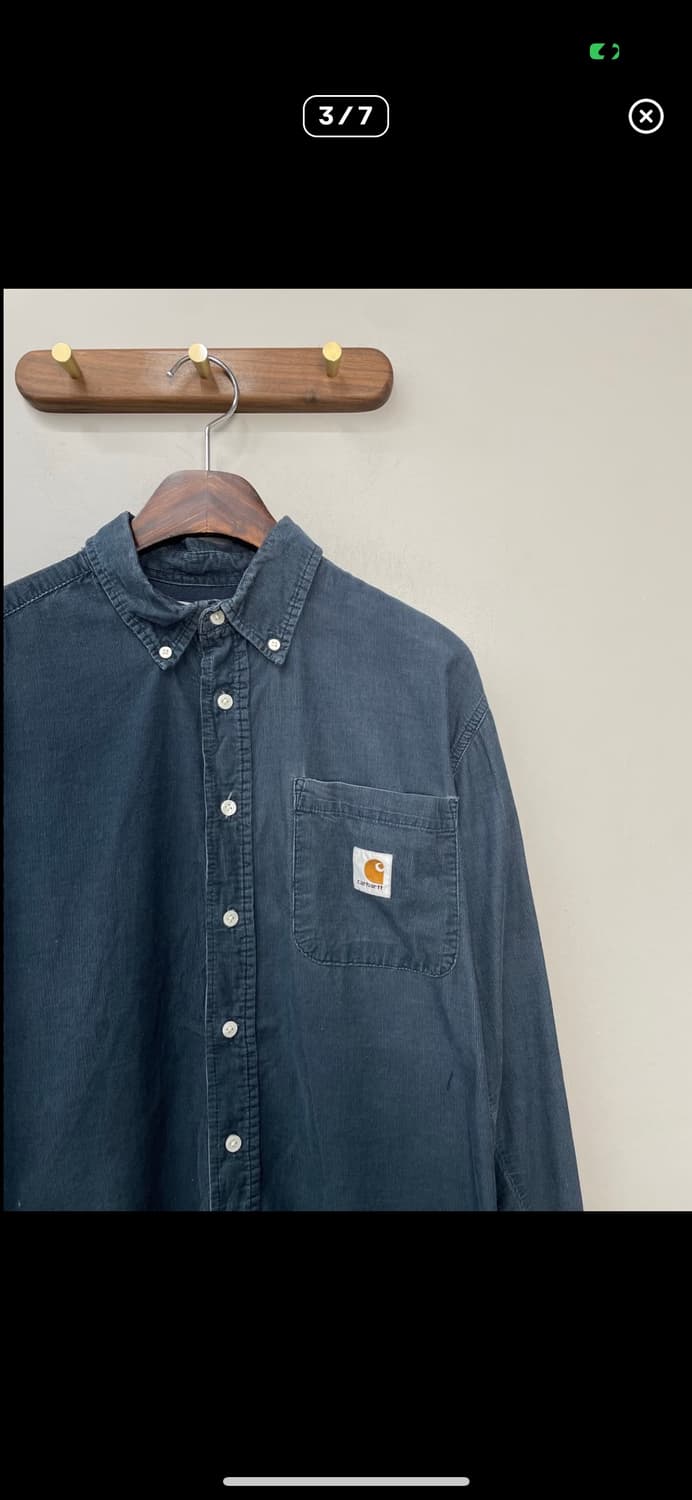 칼하트 코듀로이 네이비 워크셔츠 A2867 상품이미지3