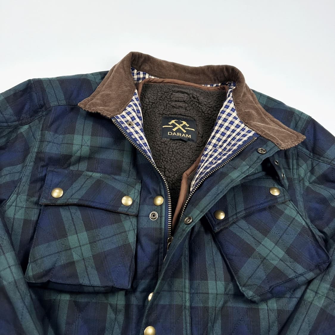 VTG 빈티지 클래식 타탄체크 퀼팅 자켓 (M) 상품이미지3