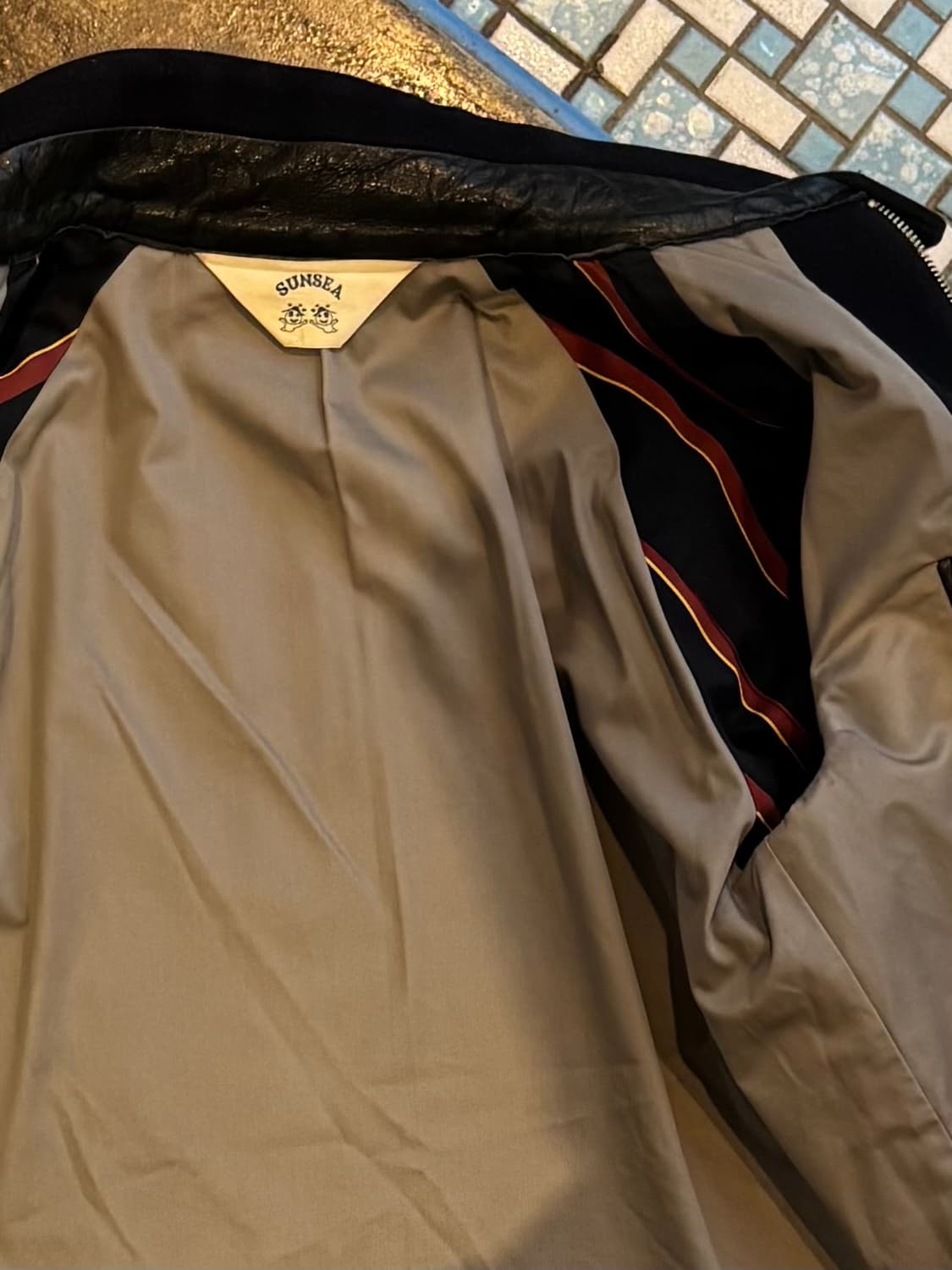  SUNSEA Leather Cuff Melton Jacket 상품이미지6