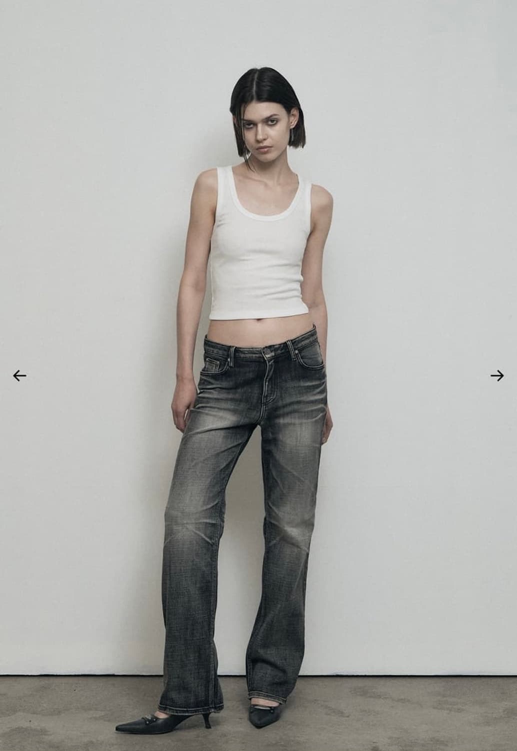 보헤미안서울 크럼플드 워싱 데님 팬츠 그레이m 상품이미지2