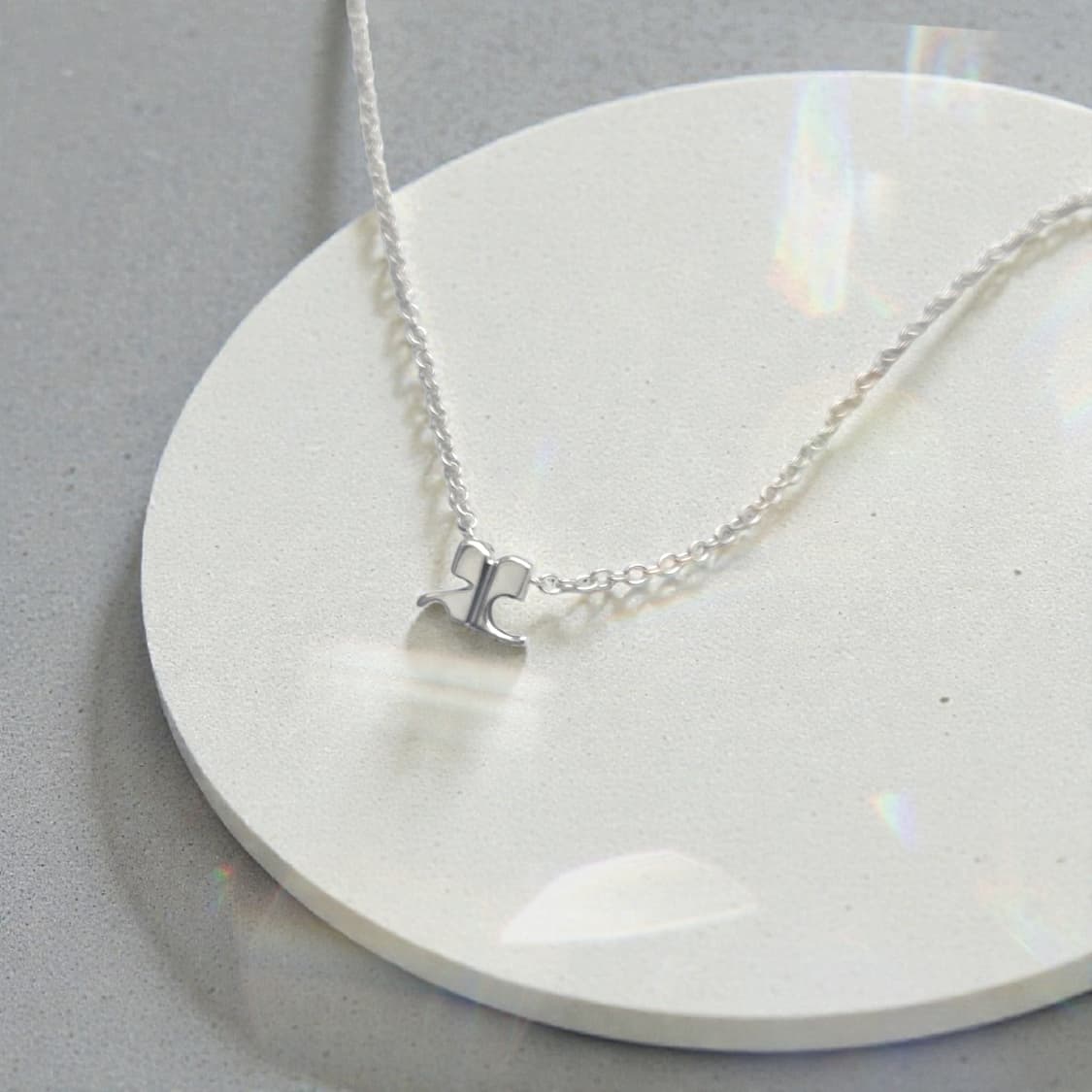 꾸레쥬 로고 업사이클링 실버 목걸이 상품이미지1