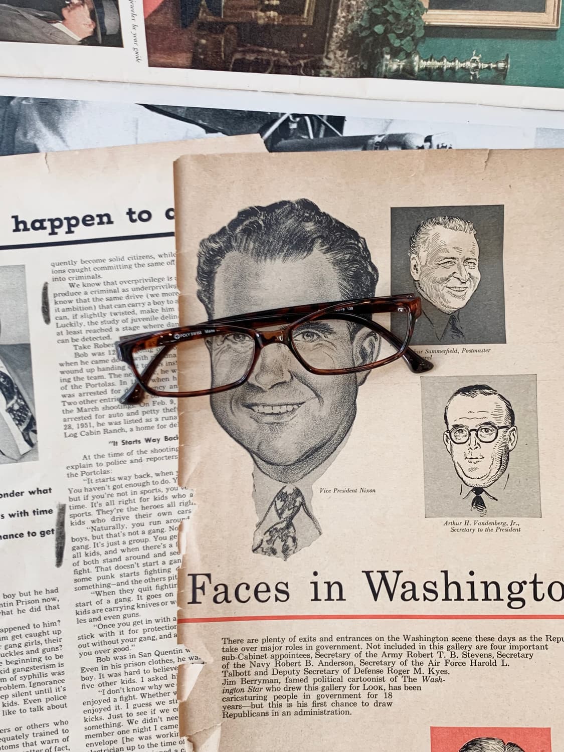 [픽키-625] 호피 스퀘어 뿔테 안경 상품이미지1