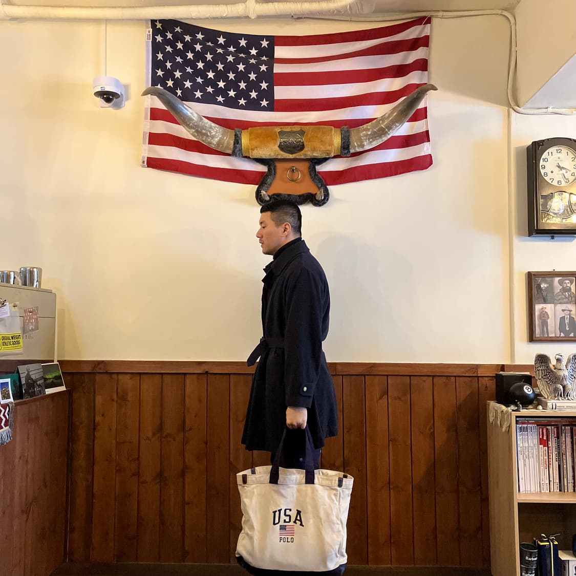 폴로 랄프로렌 성조기 프린팅 캔버스 토트백 상품이미지7