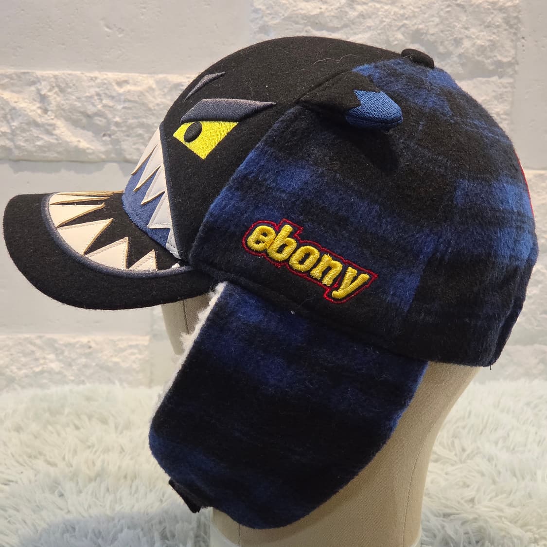 L9-2:엘스틴코 몬스터 플랩 캡 블루 체크 OSFA(54-58cm) 상품이미지2