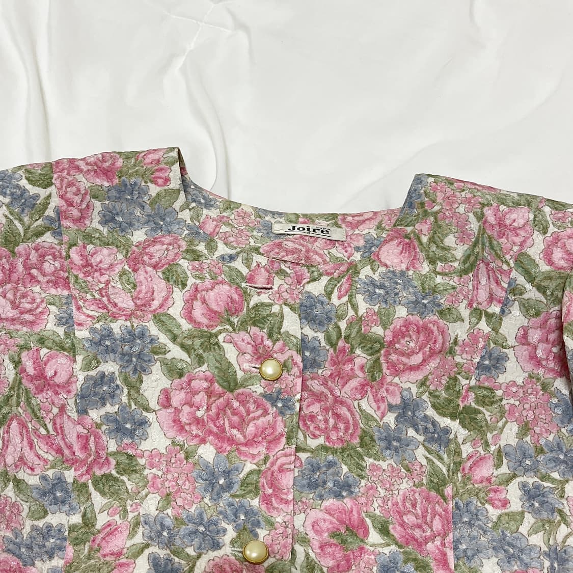 빈티지 ) 플라워패턴 블라우스 자켓 상품이미지1