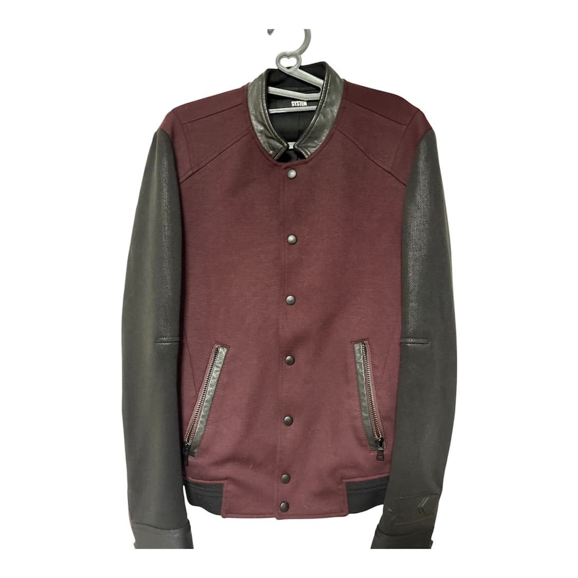 시스템 레더 믹스 테디 자켓 상품이미지1