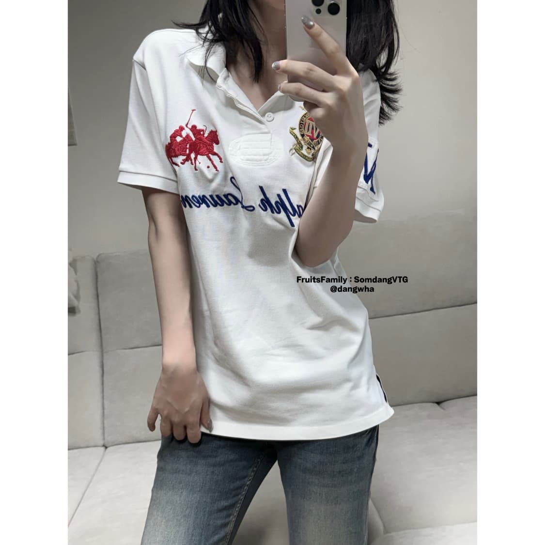 폴로 랄프로렌 빅포니 치프키프 화이트 레드 pk 반팔 상품이미지1