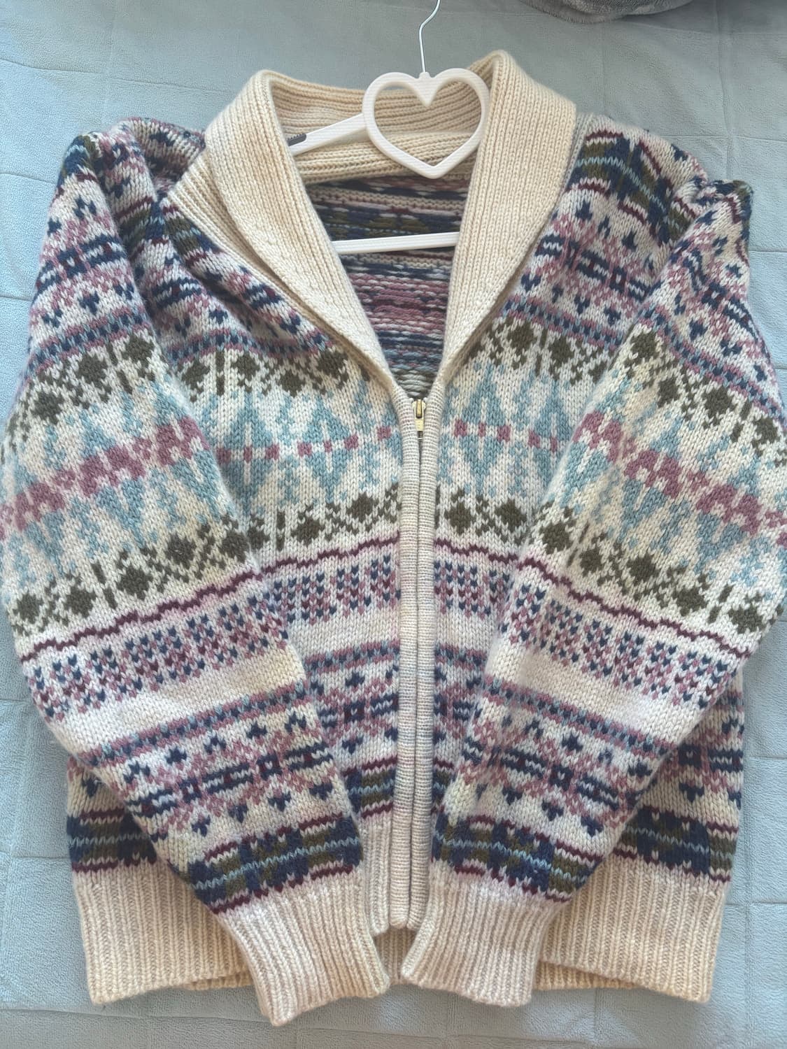 빈티지 노르딕 자수 니트 집업 / 가디건  상품이미지1