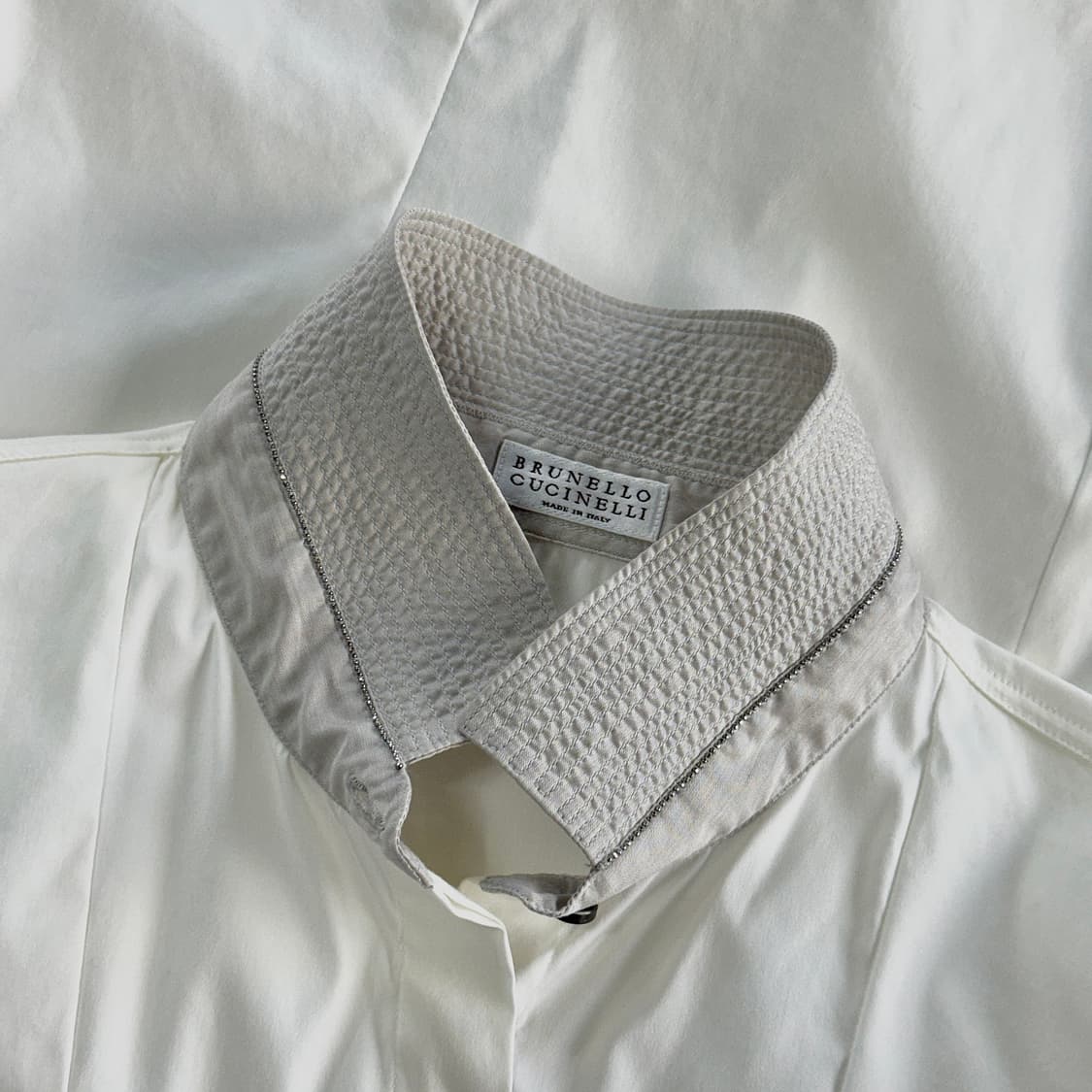 브루넬로 쿠치넬리 비즈 배색 코튼 셔츠 상품이미지3