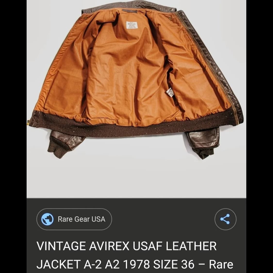 70s 아비렉스 A-2 플라이트 자켓 44sz 상품이미지10