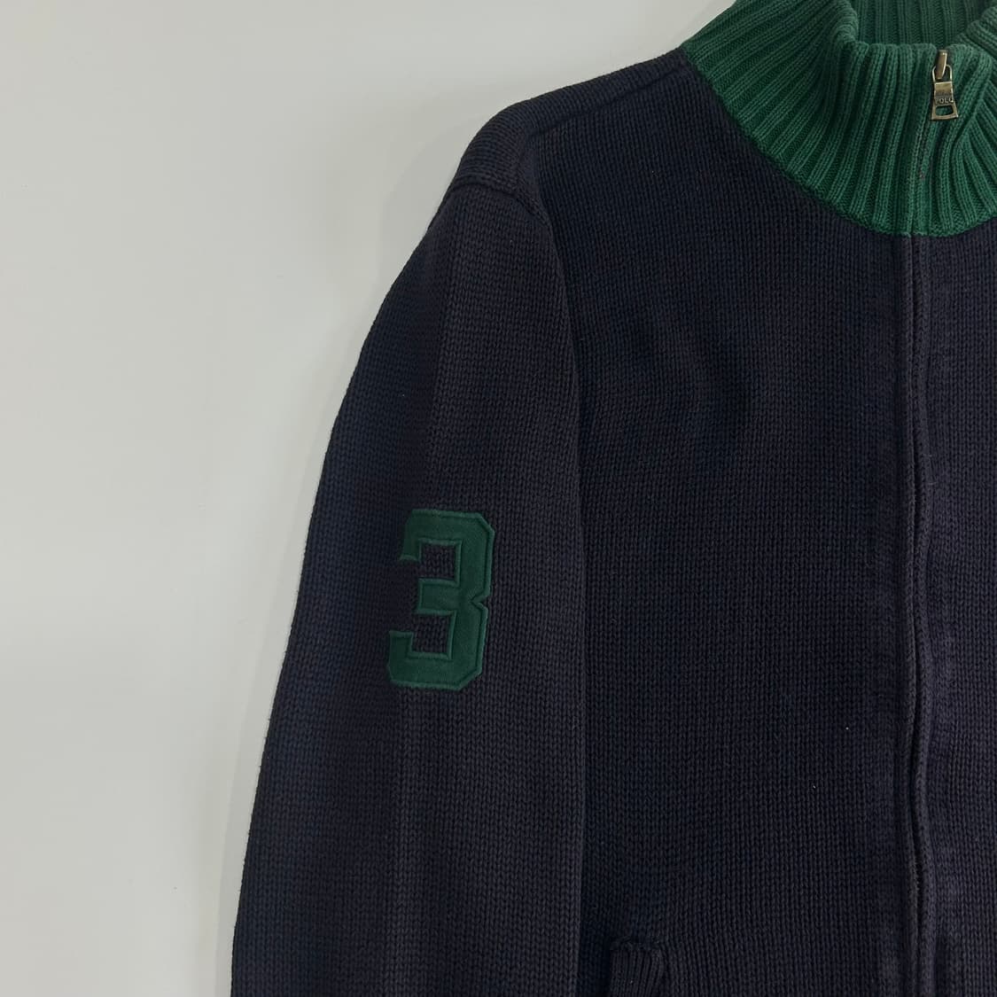 Polo 폴로 그린 빅포니 네이비 니트 집업 상품이미지5