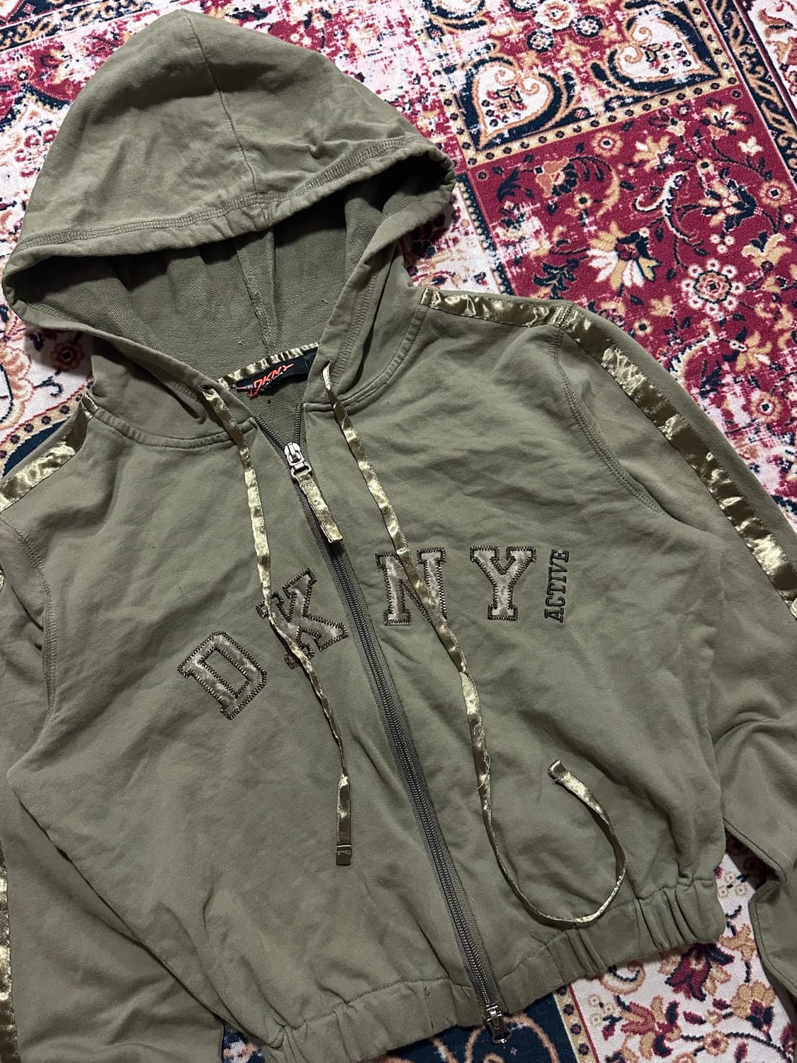 디케이엔와이 발레코어 크롭 후드집업 상품이미지2