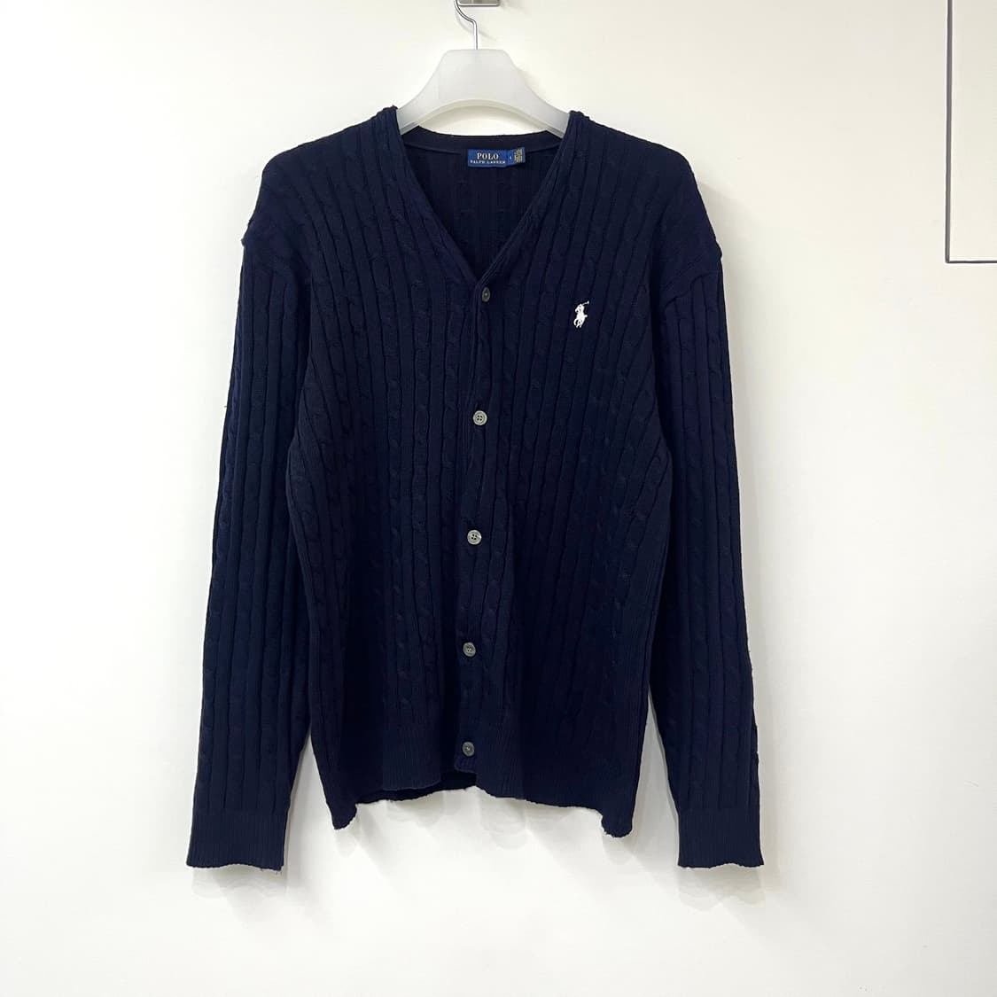 폴로 랄프로렌 네이비 브이넥 케이블 니트 가디건 상품이미지3