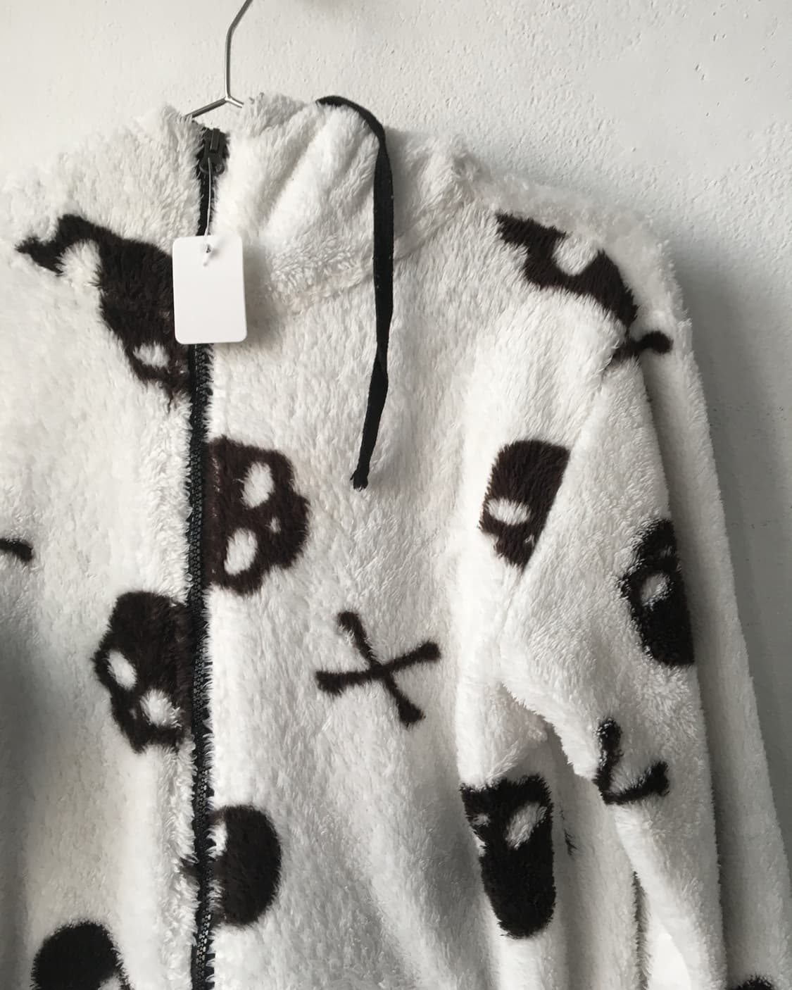 Skull pattern fleece hood zip up 상품이미지4