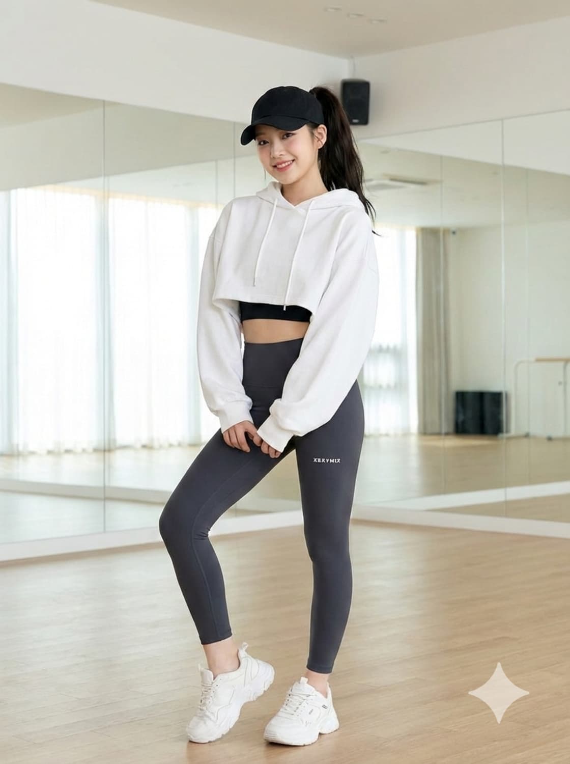 젝시믹스(XEXYMIX) 하이웨스트 레깅스 다크그레이 상품이미지1