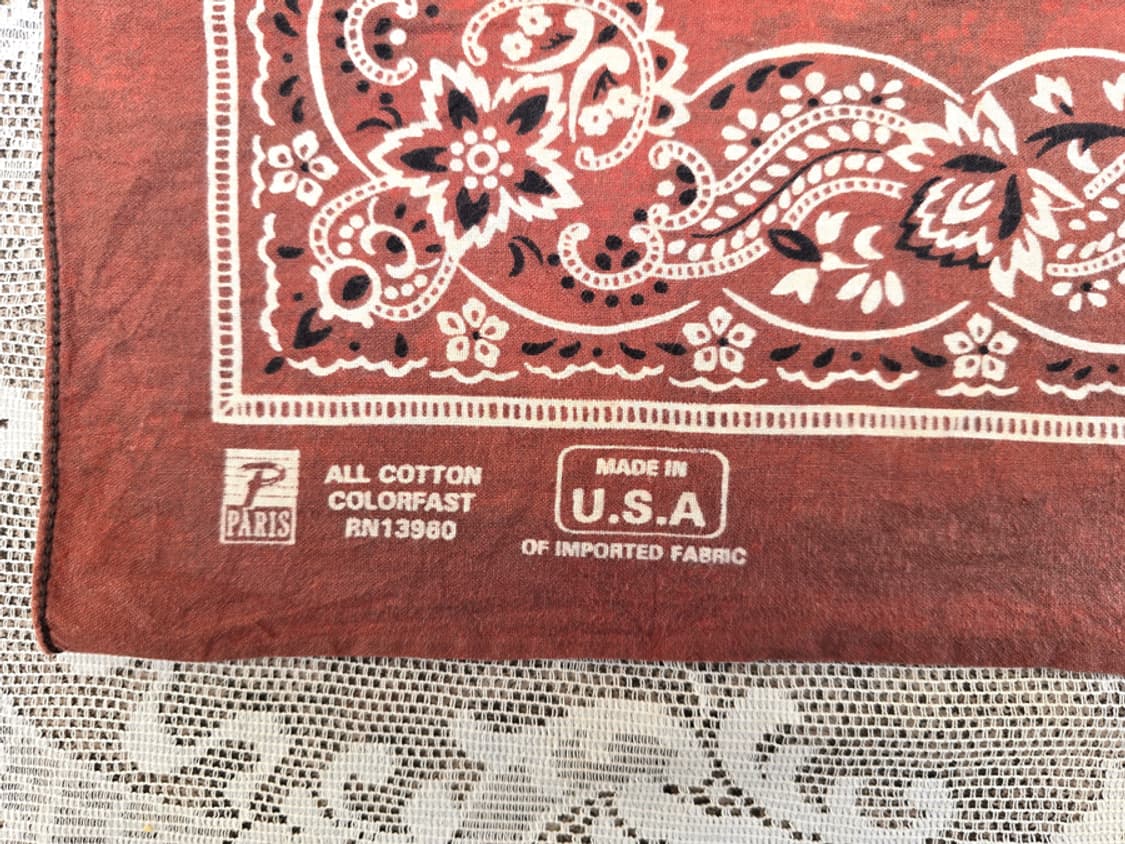 70-80s 셀비지 마감 빈티지 반다나 상품이미지2