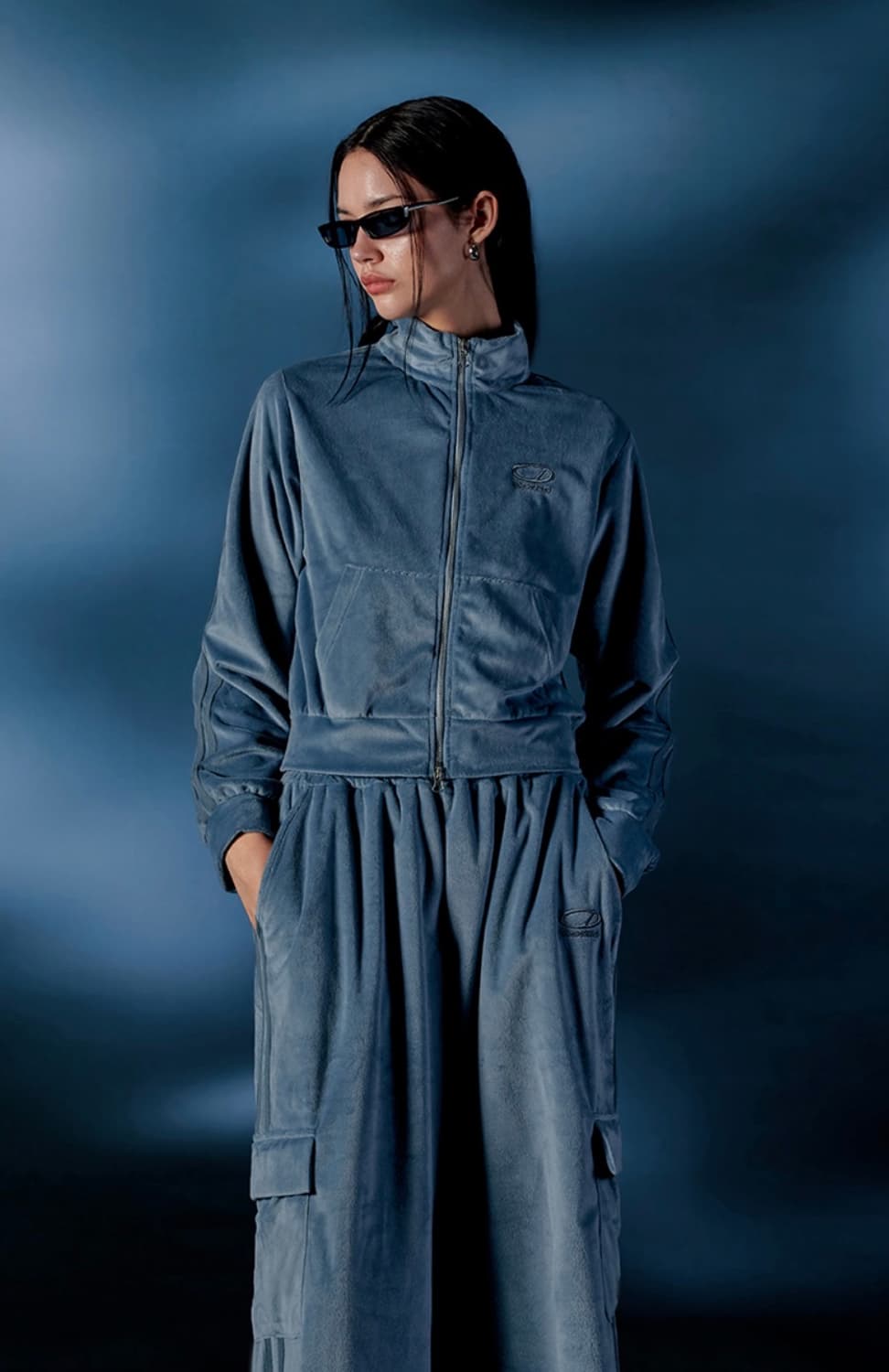 [오드스튜디오] 벨루어 스포티 트랙 셋업 (indie blue) 상품이미지2