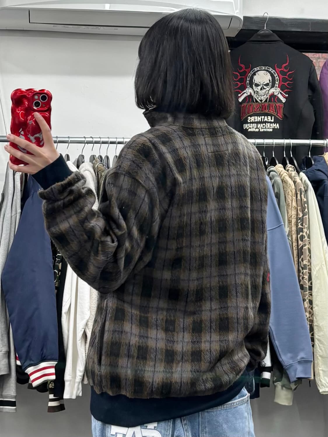 히스테릭 글래머 체크패턴 울 하프집업  상품이미지5