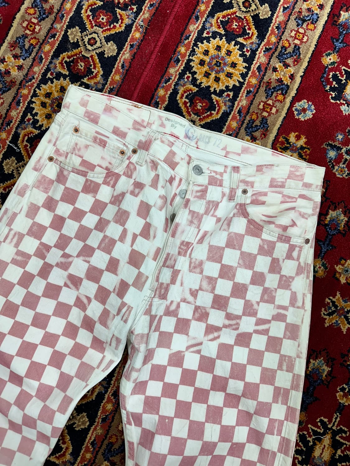 리바이스 501 체커보드 데님팬츠 RACS72 커스텀 상품이미지5