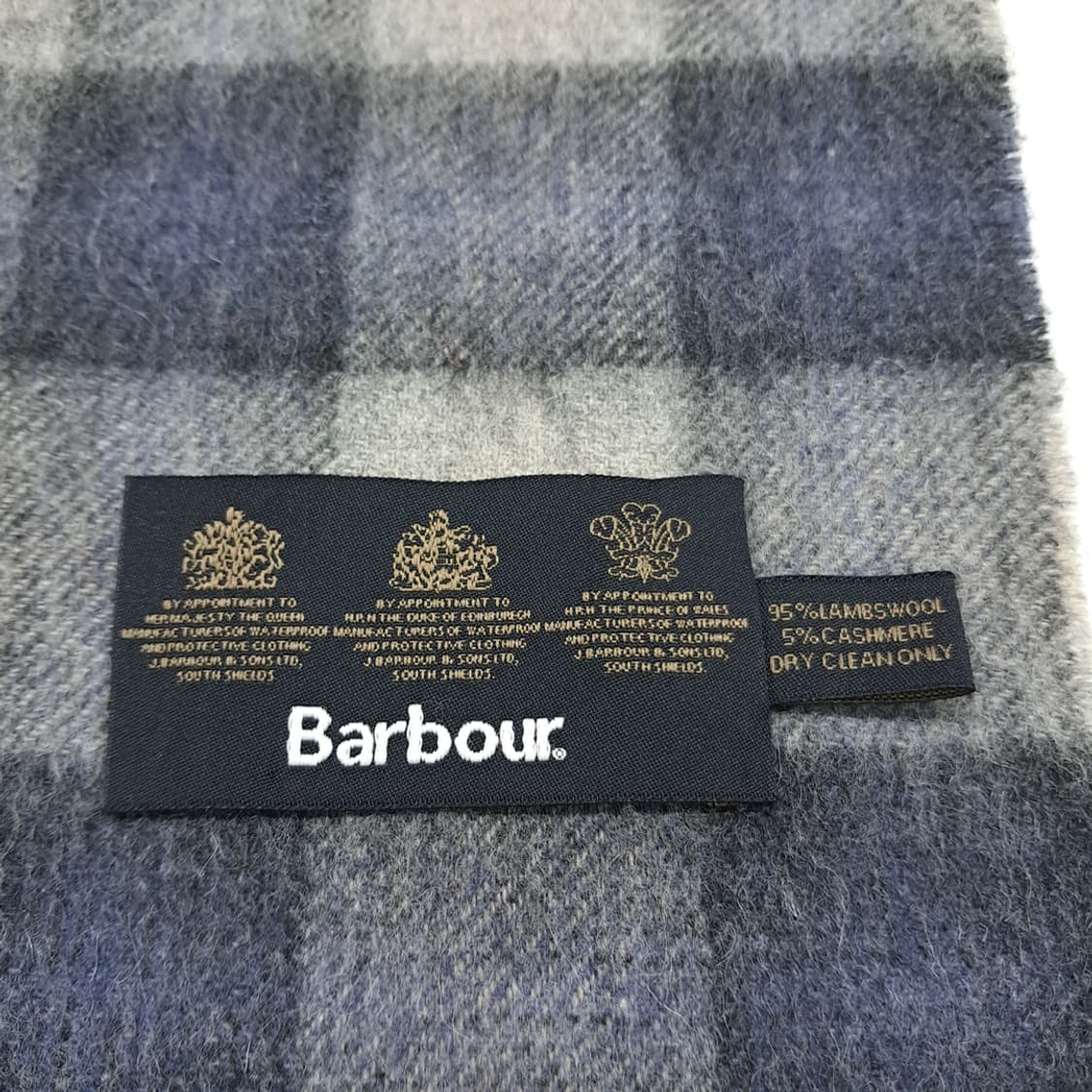 MX247 바버 네이비잉크 버팔로체크 램스울 캐시미어 목도리 머플러 상품이미지5