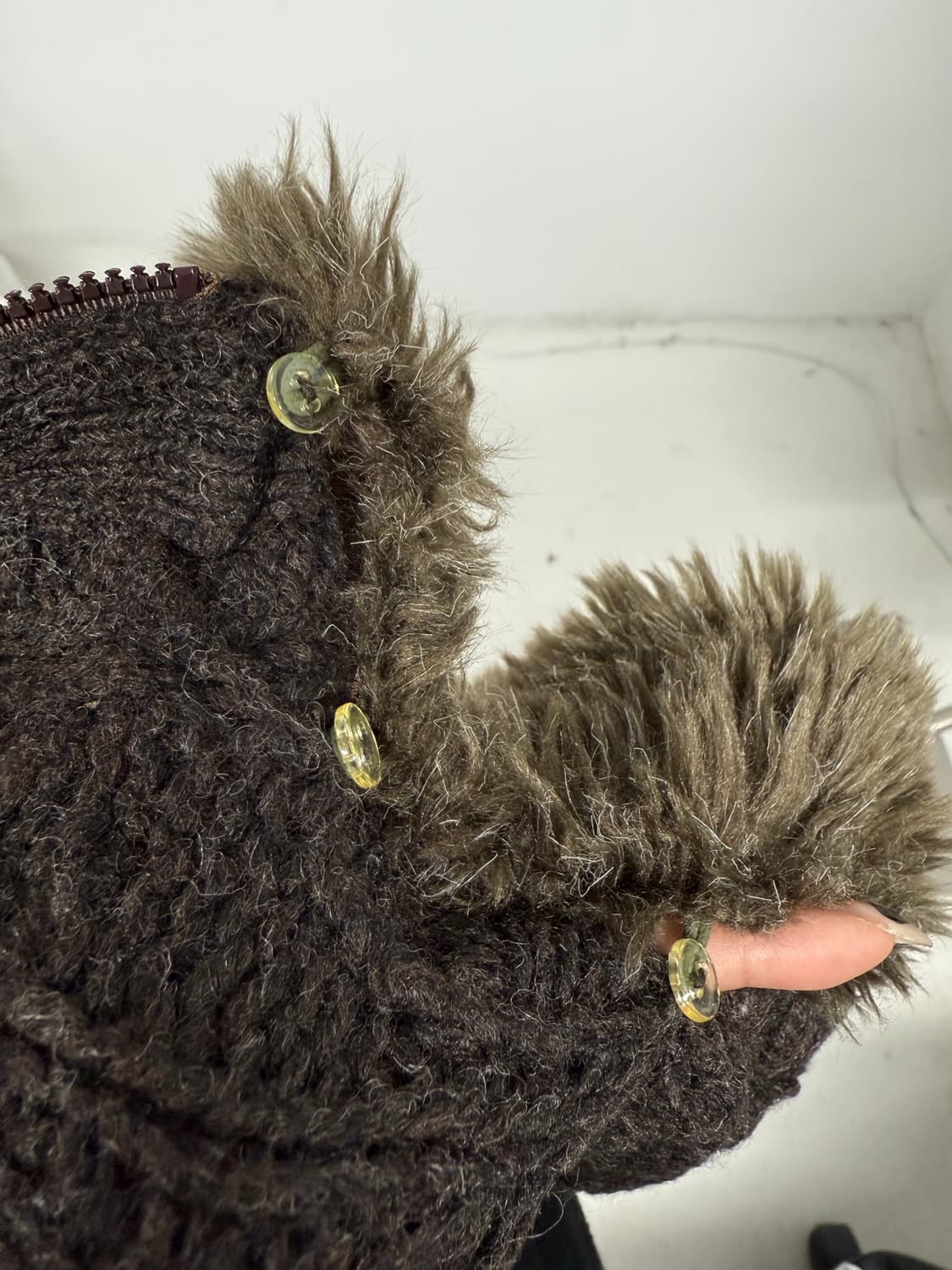 Fur detailed knit zip up 상품이미지4