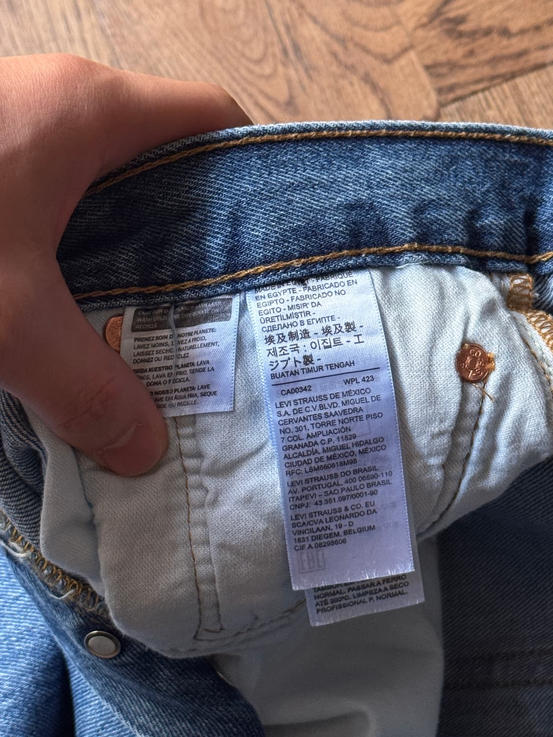 [30]리바이스 501 미디엄블루 워싱 스트레이트 데님 팬츠 상품이미지6