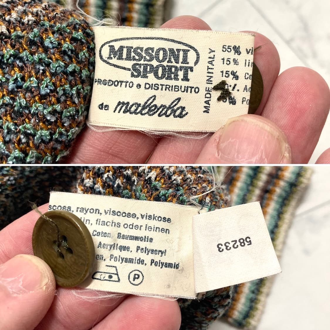 90s 미쏘니 스포츠 에스닉 니트 가디건 105-110 상품이미지4