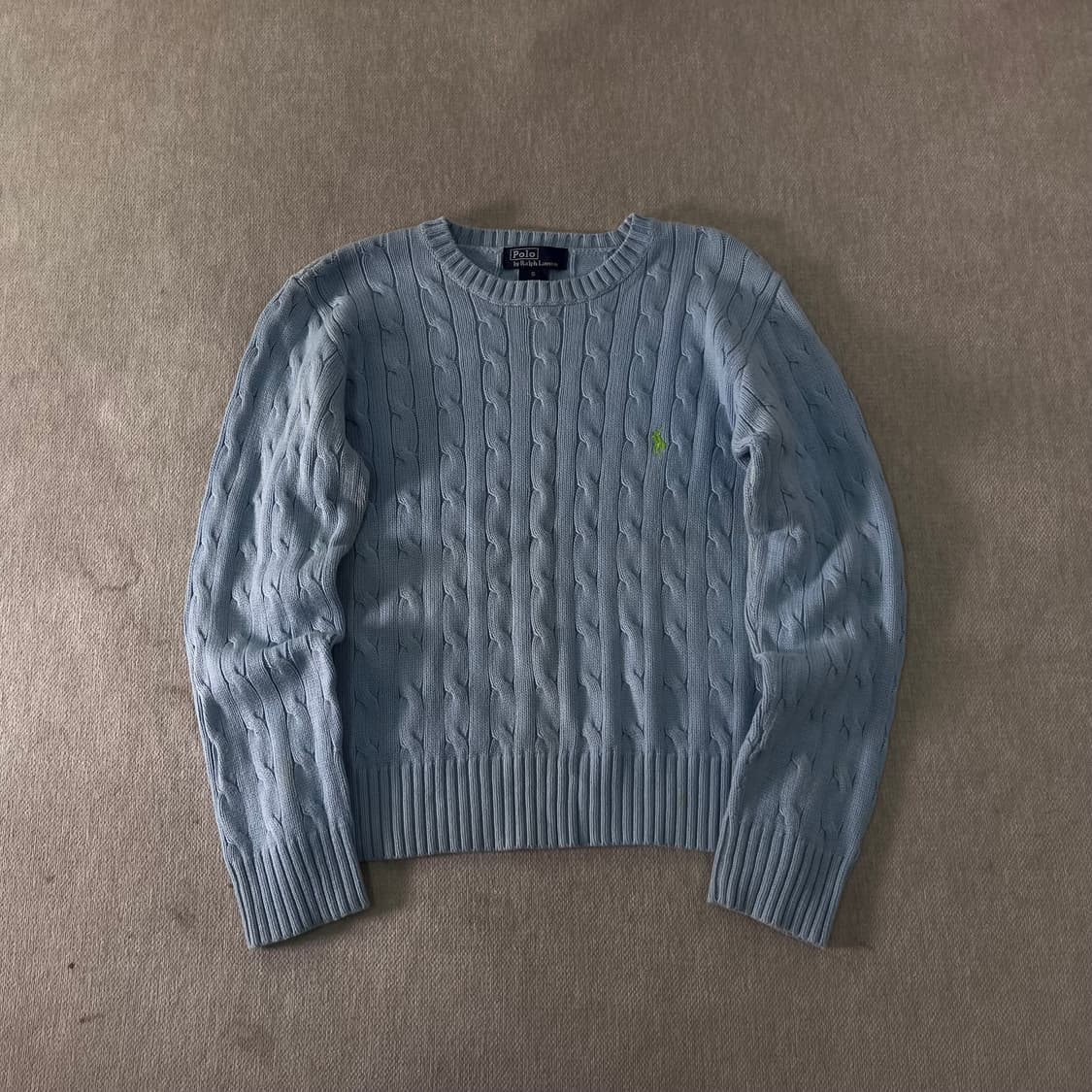 W 95 폴로랄프로렌 스카이블루 꽈배기 니트 상품이미지1