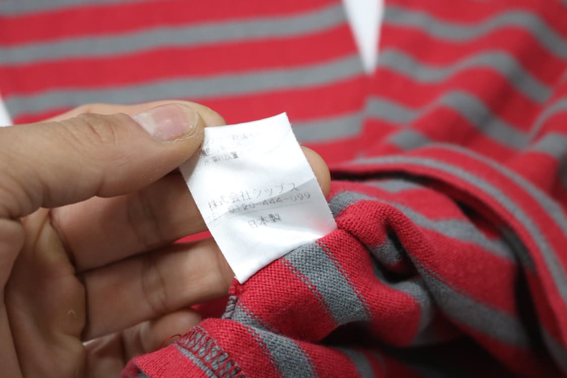 SHIPS 쉽스 레드 그레이 스트라이프 보트넥 긴팔 티셔츠 (L) 상품이미지9