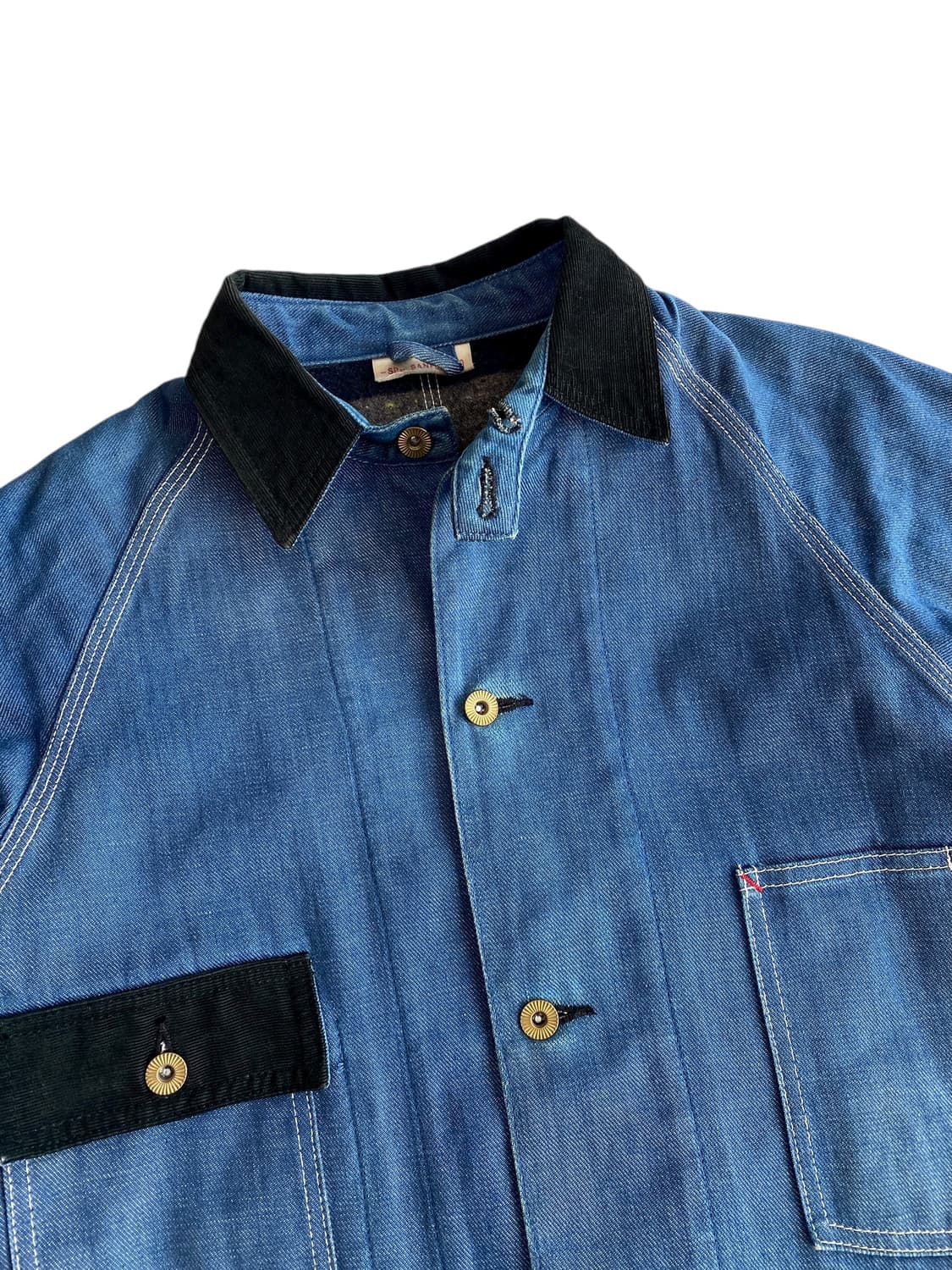 샌포라이즈드 플랭킷 안감 데님 커버올 자켓 상품이미지3