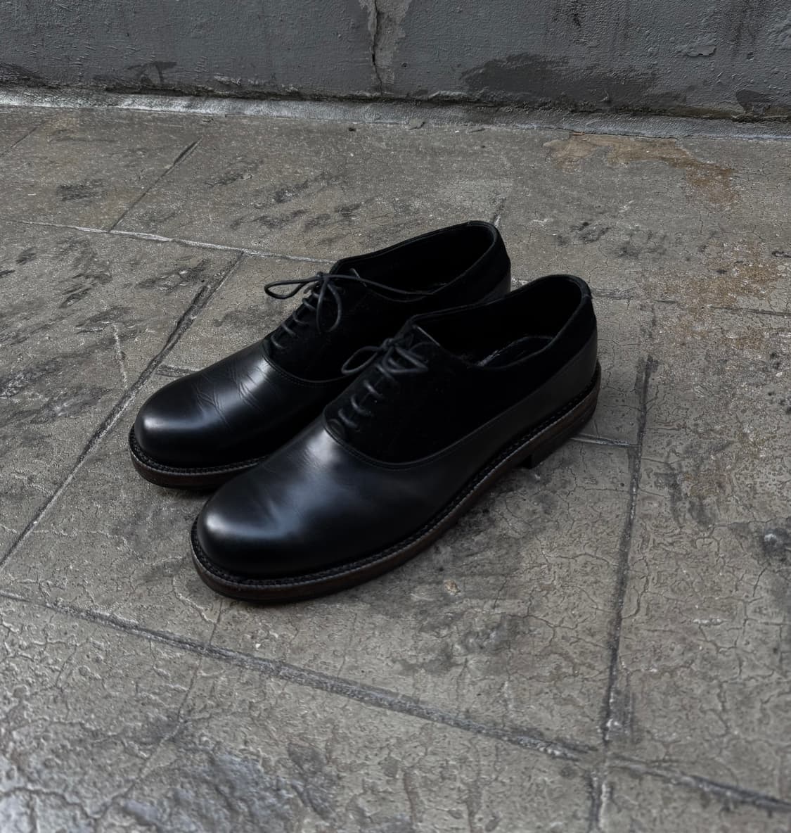 꼼데가르송 옴므 레더 스웨이드 도킹 우드솔 더비슈즈 상품이미지2