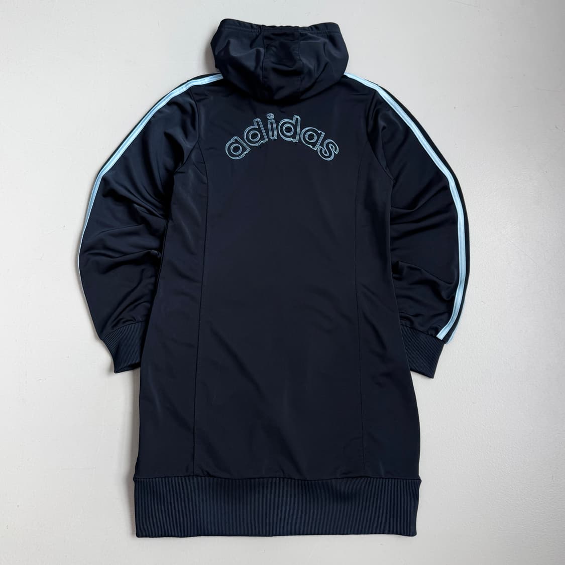 아디다스 하늘색 삼선 후드 져지 원피스 상품이미지3