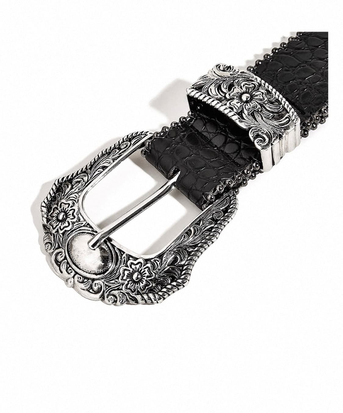 Western Metal Buckle Leather Belt 상품이미지2