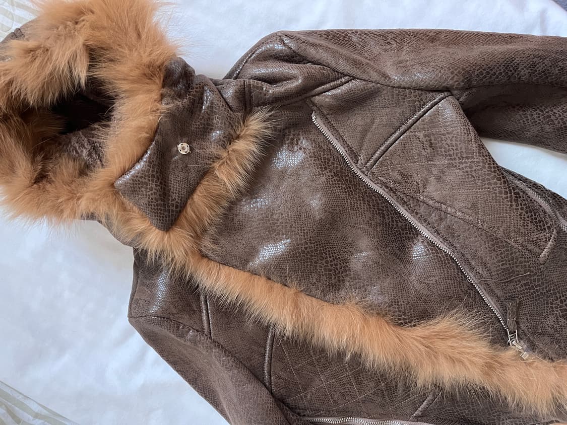 Slim fur trimming jacket 상품이미지8