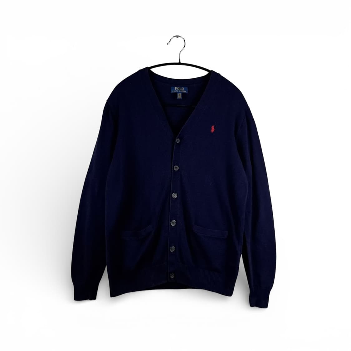 (XL) 폴로 랄프로렌 키즈/우먼스 코튼 브이넥 가디건 네이비 상품이미지1
