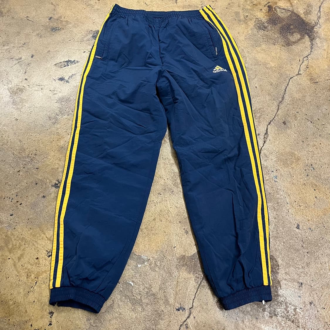 [정품/95] 아디다스 네이비 옐로우 삼선 트레이닝 바지 b10 상품이미지2