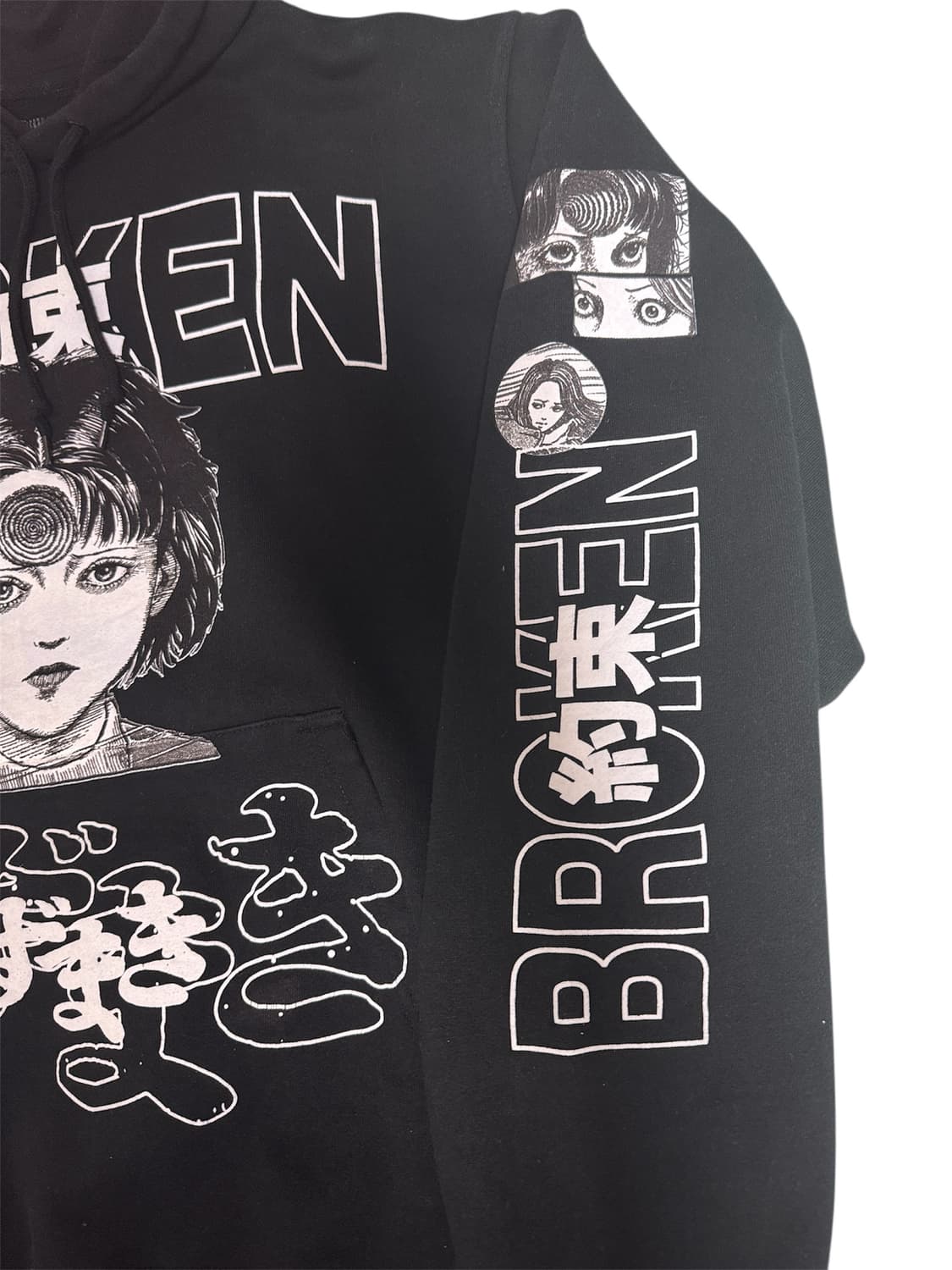 이토준지 x BROKEN PROMISES 소용돌이 아자미 그래픽 후드 M 상품이미지4