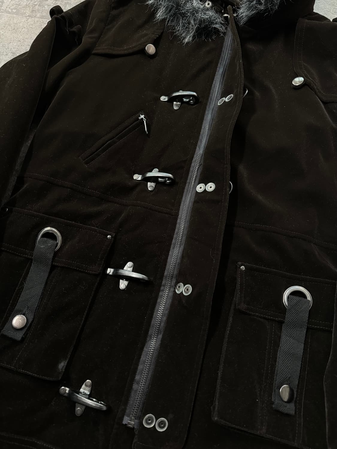 벨벳 파이어맨 후크 퍼 후디드 코트 상품이미지4