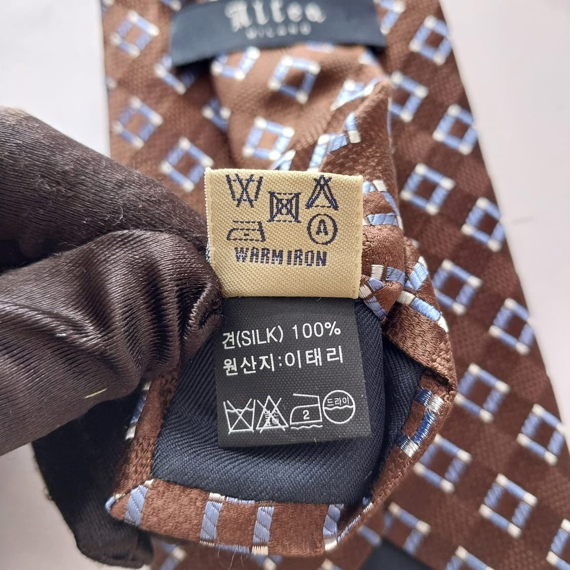 알테아 실크 브라운 체크 자카드 넥타이 9.2cm A+등급 K1489
 상품이미지9