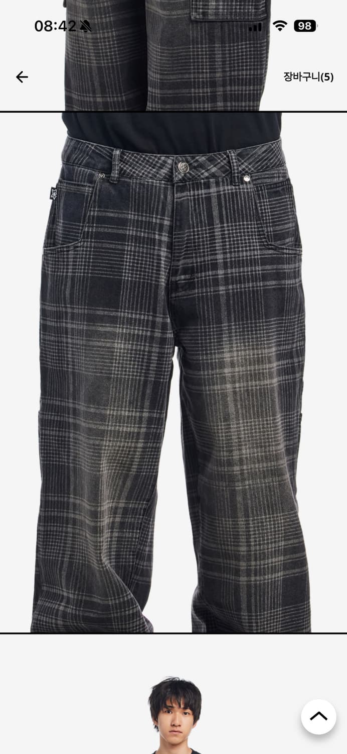 스타팀 플레이드진 카펜터 데님 상품이미지2