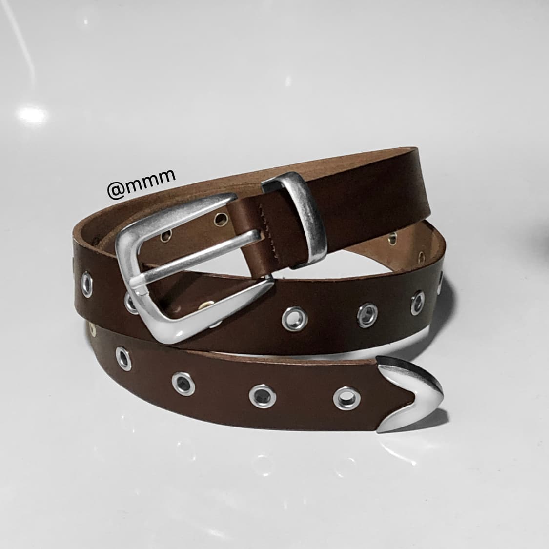 [Unisex] 아일렛 웨스턴 레더 벨트 브라운 상품이미지7