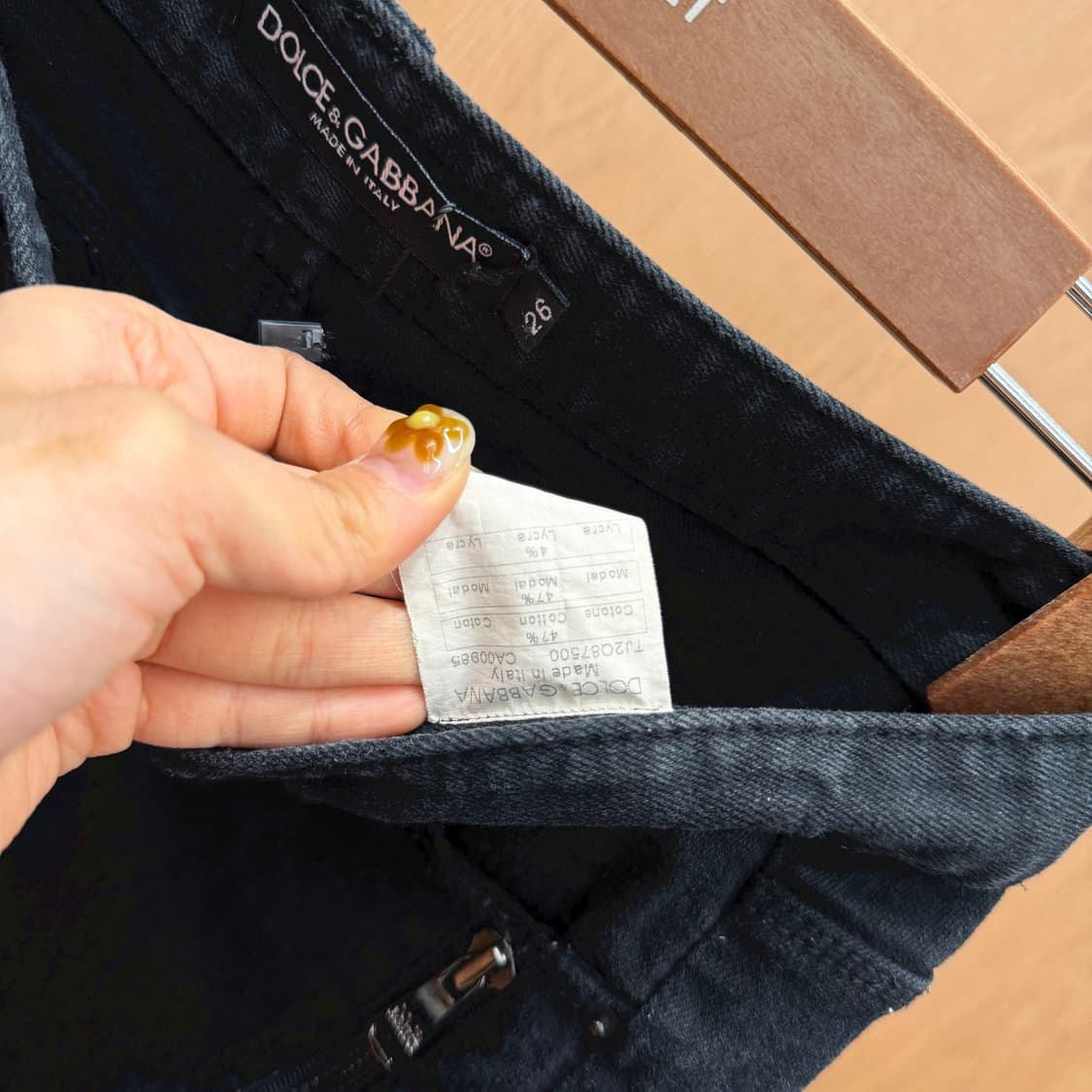 돌체앤가바나 데님 팬츠 지퍼 포켓 메탈 로고 디테일 슬림 스키니핏 블랙 상품이미지9